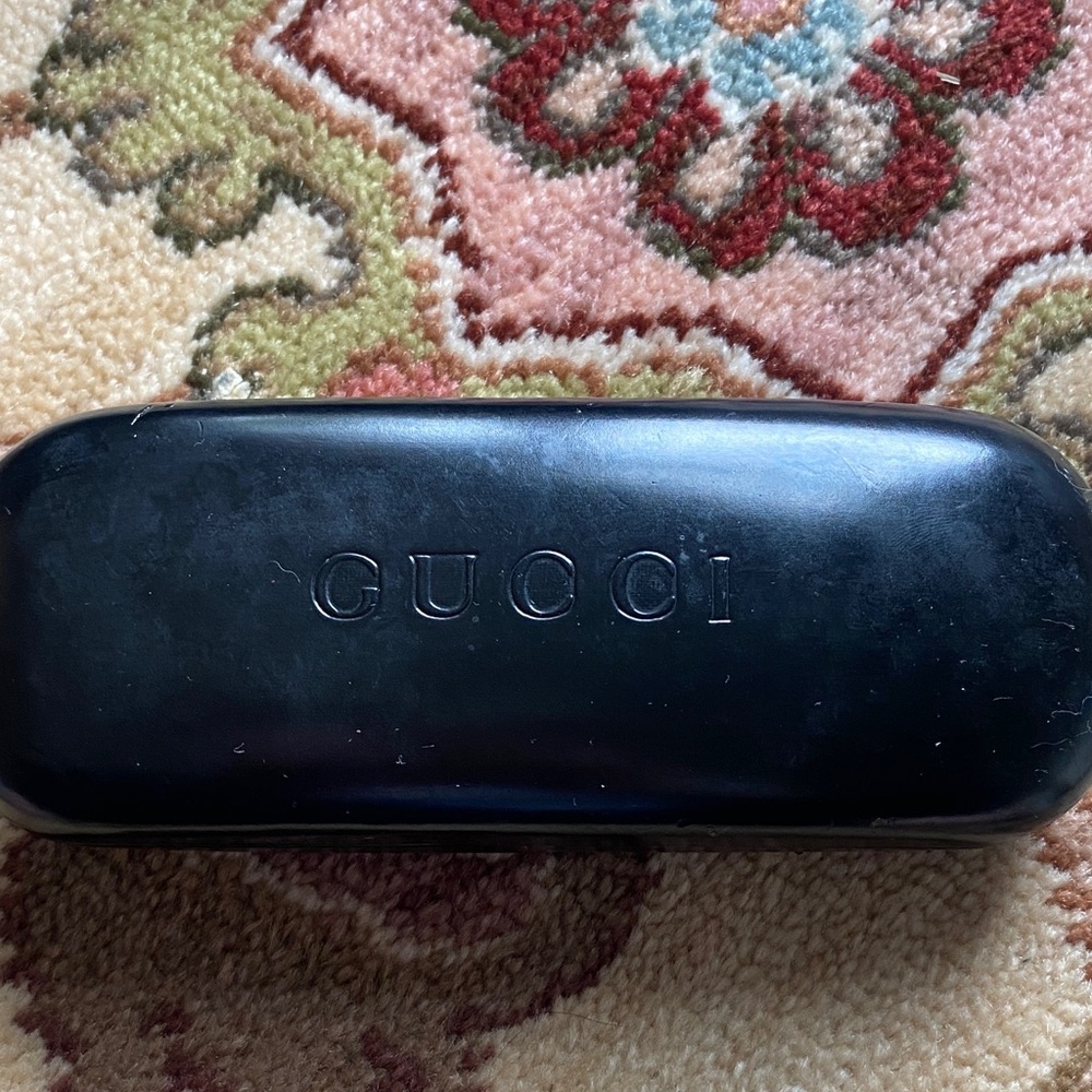 Gucci Black Logo Embossed Eyewear Case